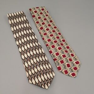 Lot of 2 | Pierre Balmain All Silk Neck Ties Men's Extra Long